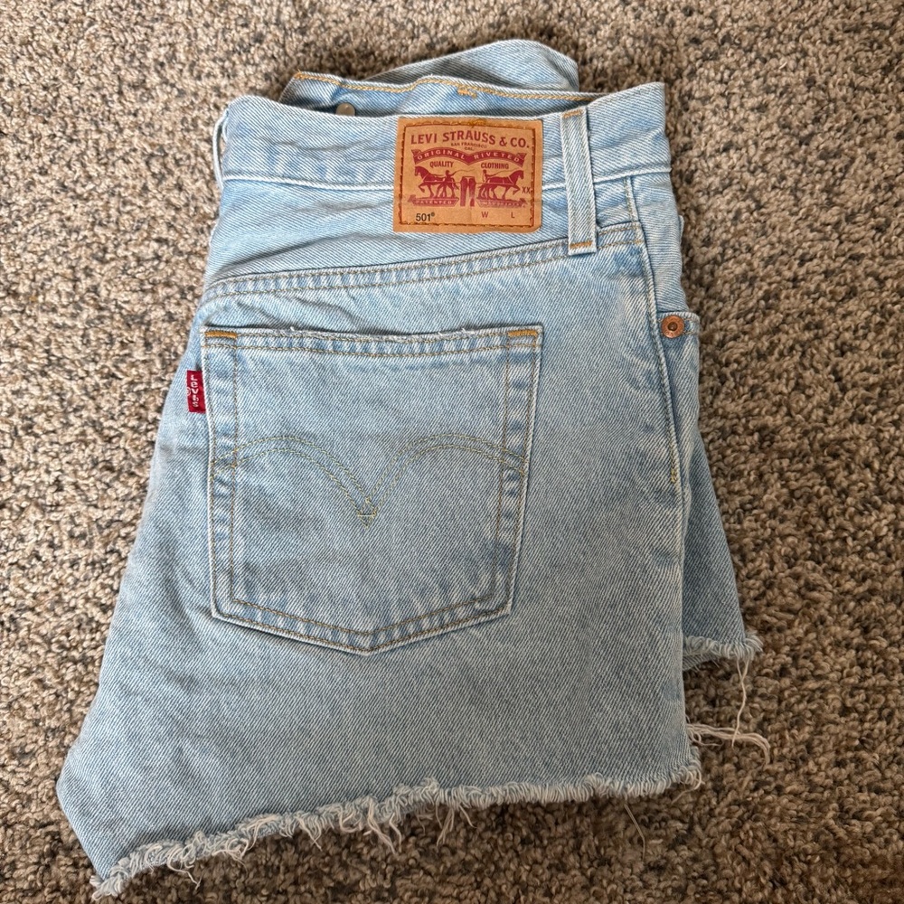 Levi's Sky Blue Cutoff Denim Shorts
